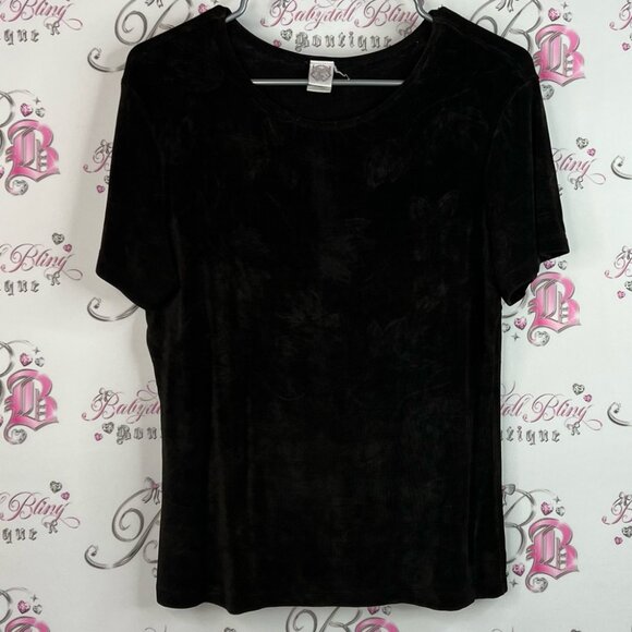 Nap floral tshirt grey unique flowers vintage Classic Black shiny shirt tee Top - Picture 1 of 10